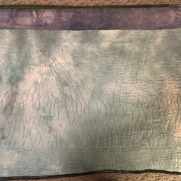 Signed, hand-dyed fabric wall hanging of Yosemite Valley, California - Picture 4 of 5